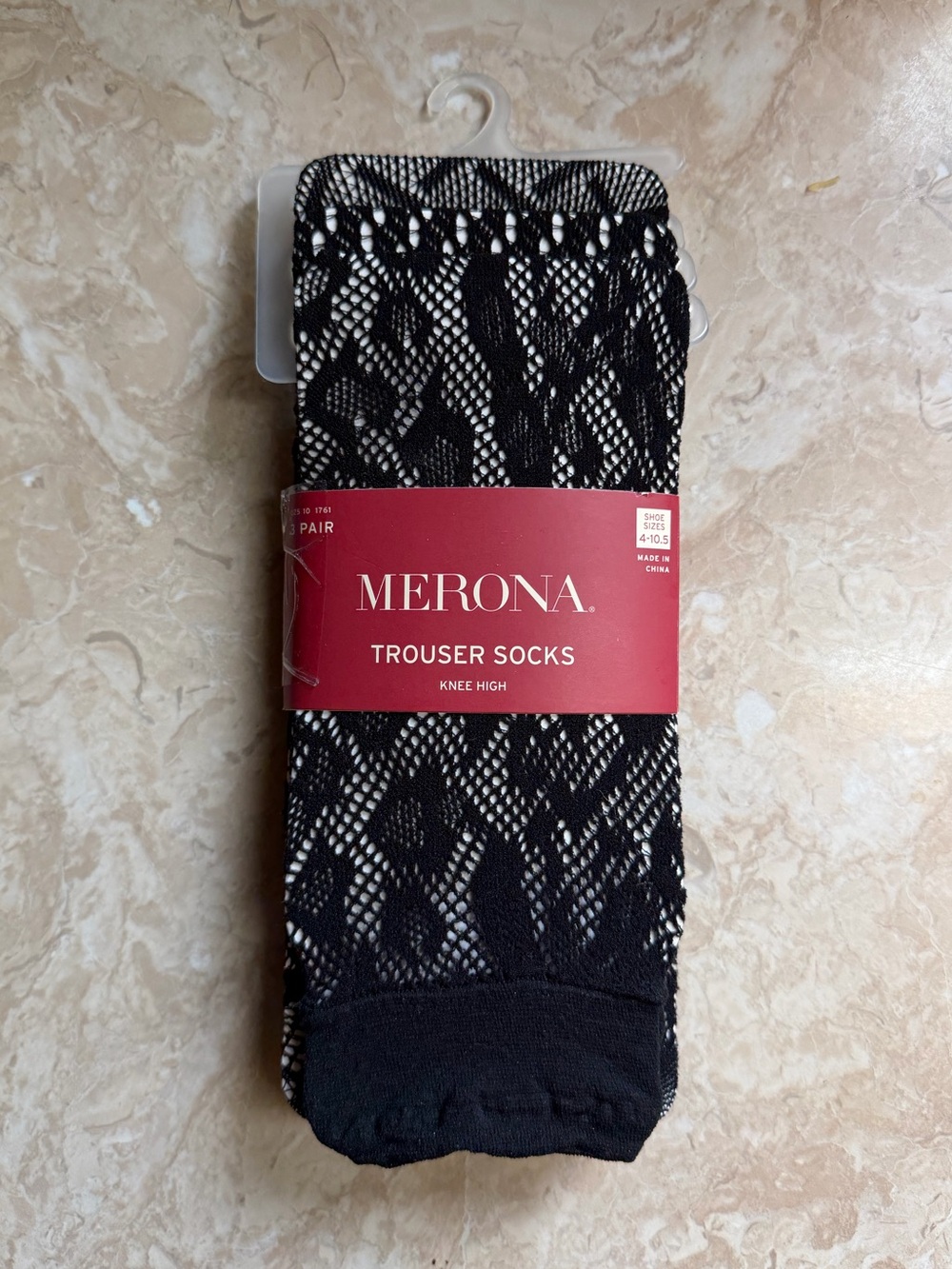 Merona 3 Pair Set Black Pattern Knee High Trouser Dress Socks New with Tag
